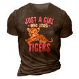 Just A Girl Who Loves Tigers Cute Kawaii Tiger Animal 3D Print Casual Tshirt Brown