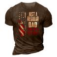 Just A Regular Dad Trying Not To Raise Liberals -- On Back 3D Print Casual Tshirt Brown
