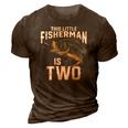 Kids 2 Years Old Fishing Birthday Party Fisherman 2Nd Gift For Boy 3D Print Casual Tshirt Brown