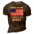Land Of The Free Because Of The Brave Memorial Day Sale Flag 3D Print Casual Tshirt Brown