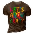 Lets Glow Crazy - Retro Colorful Party Outfit 3D Print Casual Tshirt Brown