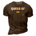 Lgbt Pride - Queer Af Rainbow Flag Heart 3D Print Casual Tshirt Brown