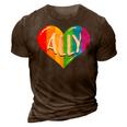 Lgbtq Ally For Gay Pride Men Women Children 3D Print Casual Tshirt Brown