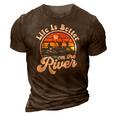 Life Is Better At The River Funny Pontoon Boat Boating Gift 3D Print Casual Tshirt Brown