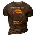 Life Is Better With German Shepherds 3D Print Casual Tshirt Brown