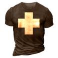 Lightly Weathered Peace Christ White Cross Paint On Various 3D Print Casual Tshirt Brown