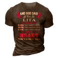 Lita Name Gift And God Said Let There Be Lita 3D Print Casual Tshirt Brown