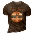 Llama Dad Matching Papa Alpaca Lover Fathers Day Gift 3D Print Casual Tshirt Brown