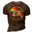 Love Is Love Rainbow Lgbt Gay Lesbian Pride 3D Print Casual Tshirt Brown
