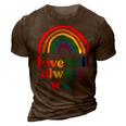 Love Will Always Win Pride Rainbow Kid Child Lgbt Quote Fun 3D Print Casual Tshirt Brown
