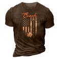 Mens Baseball Coach Dad Like A Normal Dad Only Cooler Usa Flag 3D Print Casual Tshirt Brown