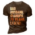 Mens Dad Husband Grandpa 70 Years Legend Birthday 70 Years Old 3D Print Casual Tshirt Brown
