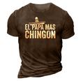 Mens El Papa Mas Chingon Mexican Hat Spanish Fathers Day Gift 3D Print Casual Tshirt Brown
