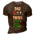 Mens Funny Dad Fathers Day Birthday Twins Twin Dad 3D Print Casual Tshirt Brown