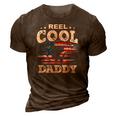 Mens Gift For Fathers Day Tee - Fishing Reel Cool Daddy 3D Print Casual Tshirt Brown