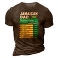 Mens Jamaican Dad Nutrition Facts Serving Size 3D Print Casual Tshirt Brown
