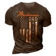Mens Mechanic Dad Like A Normal Dad Only Cooler Usa Flag 3D Print Casual Tshirt Brown