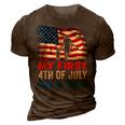 Mens My First 4Th Of July As A Dad July 4Th New Dad Usa Flag 3D Print Casual Tshirt Brown