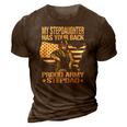 Mens My Stepdaughter Has Your Back - Proud Army Stepdad Dad Gift 3D Print Casual Tshirt Brown