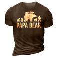 Mens Papa Bear Fathers Day Grandad Fun 6 Cub Kid Grandpa 3D Print Casual Tshirt Brown