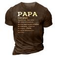 Mens Papa Definition Noun Nutrition Fathers Day Grandpa 3D Print Casual Tshirt Brown