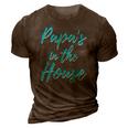 Mens Papas In The House 3D Print Casual Tshirt Brown