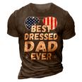Mens Patriotic Dad - Best Dad Ever 4Th Of July American Flag 3D Print Casual Tshirt Brown