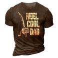 Mens Reel Cool Dad Fishing Daddy Mens Fathers Day Gift Idea 3D Print Casual Tshirt Brown