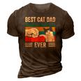 Mens Vintage Best Cat Dad Ever Bump Fit Classic 3D Print Casual Tshirt Brown