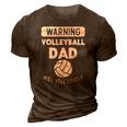 Mens Warning Volleyball Dad Yell Funny Sports Fan Daddy Papa Men 3D Print Casual Tshirt Brown