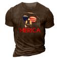 Merica Bernese Mountain Dog American Flag 4Th Of July 3D Print Casual Tshirt Brown
