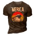 Merica Retro Eagle Bandana American Flag 4Th Of July Fourth 3D Print Casual Tshirt Brown