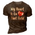 My Heart Is On That Field Football Player Mom 3D Print Casual Tshirt Brown
