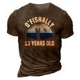 Ofishally 13 Years Old Fisherman 13Th Birthday Fishing 3D Print Casual Tshirt Brown
