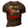 One In A Melon Daddy Dabbing Watermelon 3D Print Casual Tshirt Brown