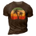 Palm Tree Vintage Retro Style Tropical Beach 3D Print Casual Tshirt Brown