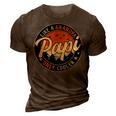 Papi Like A Grandpa Only Cooler Vintage Retro Fathers Day 3D Print Casual Tshirt Brown