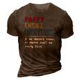 Pappy Knows Everything If He Doesnt Know Fathers Day 3D Print Casual Tshirt Brown
