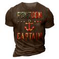 Patriotic Pontoon Captain Vintage Us Flag July 4Th Boating 3D Print Casual Tshirt Brown