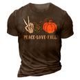Peace Love Fall Peace Love Pumpkin 3D Print Casual Tshirt Brown