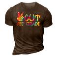Peace Out 1St Grade Tie Dye Graduation Last Day School Funny 3D Print Casual Tshirt Brown