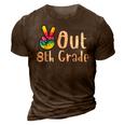 Peace Out 8Th Grade Tie Dye Graduation Class Of 2022 Virtual V2 3D Print Casual Tshirt Brown