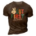 Peace Out First Grade Last Day Of School 2022 Graduation 3D Print Casual Tshirt Brown