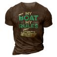 Pontoon Boat Captain My Boat My Rules Fathers Day Gift 3D Print Casual Tshirt Brown