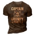 Pontoon Captain Grumpy Pants Pontooning 3D Print Casual Tshirt Brown