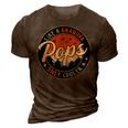 Pops Like A Grandpa Only Cooler Vintage Retro Fathers Day 3D Print Casual Tshirt Brown