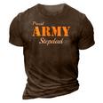 Proud Army Stepdad Fathers Day 3D Print Casual Tshirt Brown