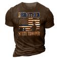 Proud Brother Of A State Police Officer 3D Print Casual Tshirt Brown