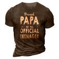Proud Papa Of Official Teenager - 13Th Birthday Gift 3D Print Casual Tshirt Brown