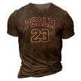 Psalm 23 Retro Sneakerhead Christian Bible Jesus 3D Print Casual Tshirt Brown